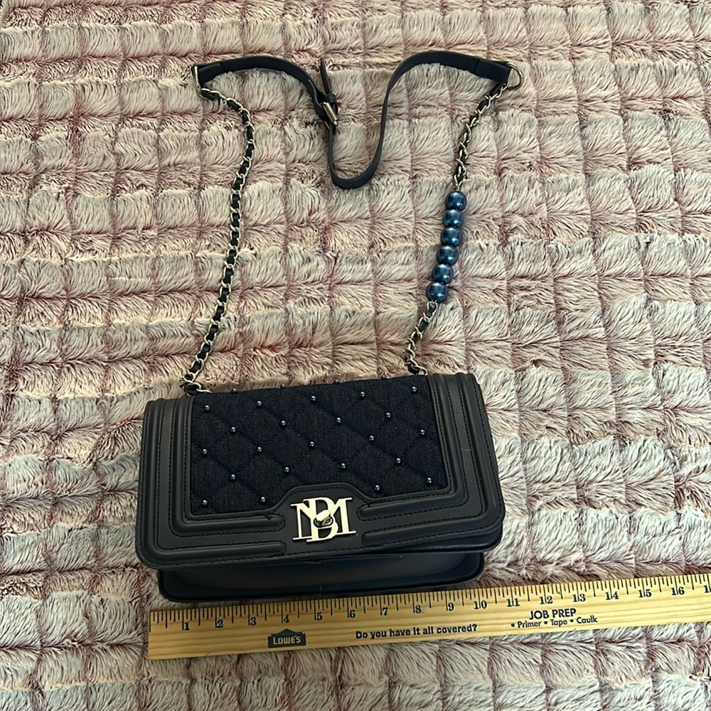 Beautiful Blue with Blue Pearls MB Crossbody bag
